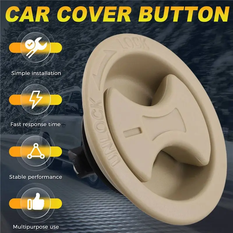 2X Car Tailgate Tool Box Cover Plate Buckle Knob Trunk Door Panel Button 64870-60011 For Toyota Land Cruiser LC200 Beige-N30R