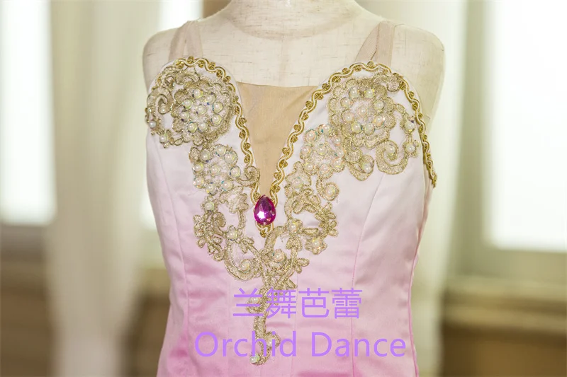 고급 패턴 고품질 전문 맞춤형 성인 소녀 핑크 버드 발레 튜튜 의상