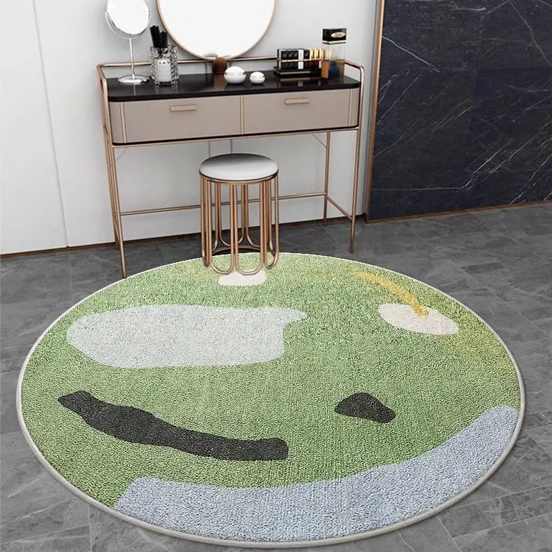 Alfombra Redonda 200 Fluffy Living Room Carpet Sofa Area Rug Green Nonslip Bedroom Cloakroom Rug Thicken Soft Kid Room Floor Mat