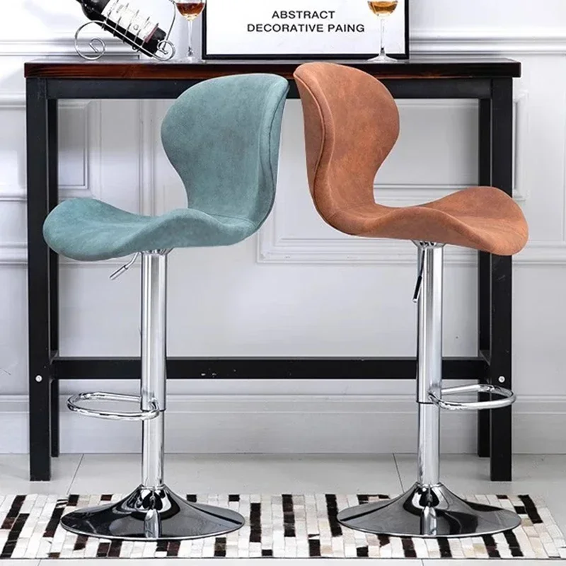 #  PU-leather High Stool Bar Chairs Nordic Luxury Office Adjustable Bar Chairs Reception Italian Design Bar Furniture Cadeira