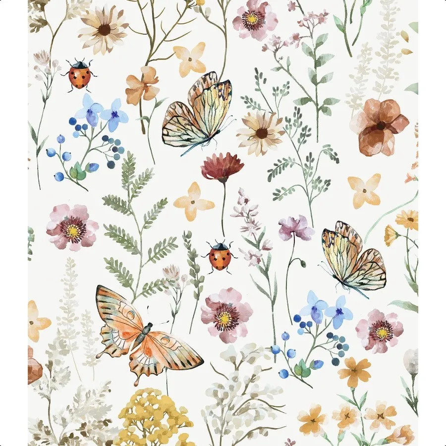 

Обои Peel and Stick с цветочным распродажем, многоцветная контактная бумага 16,14x196,8, самоклеящиеся съемные обои для спальни V