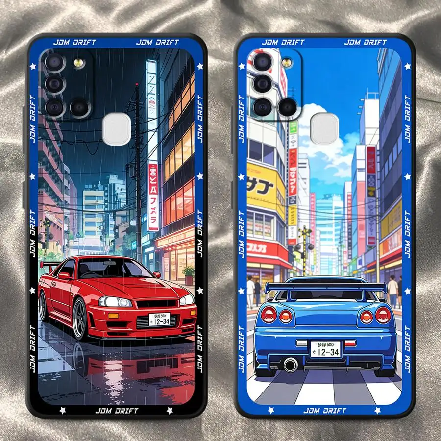 Case for Samsung Galaxy A20s A03 A30s A71 A73 A50 A56 A05 A04 A53 A02s A06 Phone Cover Japanese JDM Drift Car