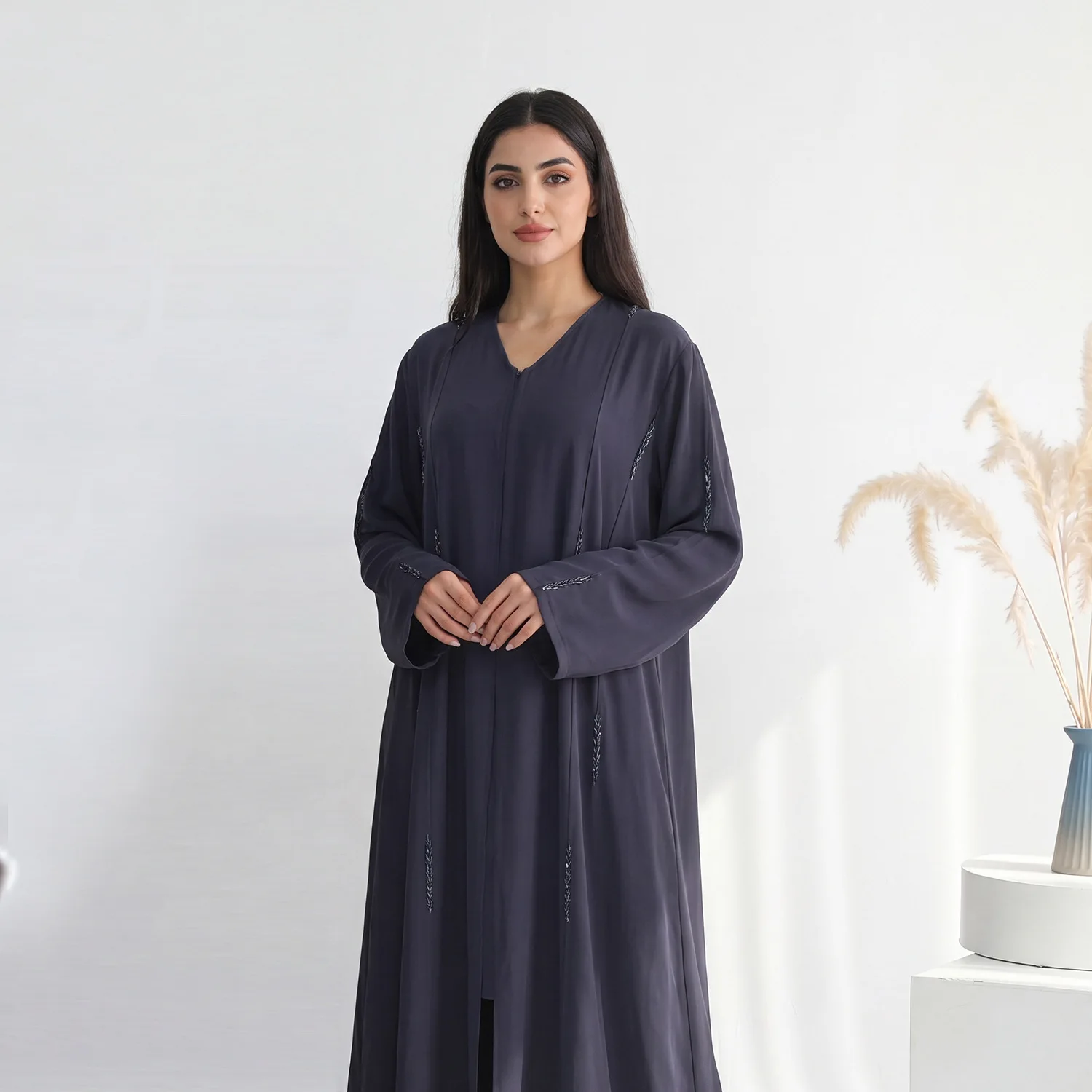 

Kaftan Turkey Arabic Robe Muslim Maxi Dress Woman Dubai Abaya Long Cardigan Beads Islam Clothing Kebaya Caftan Marocain Femme