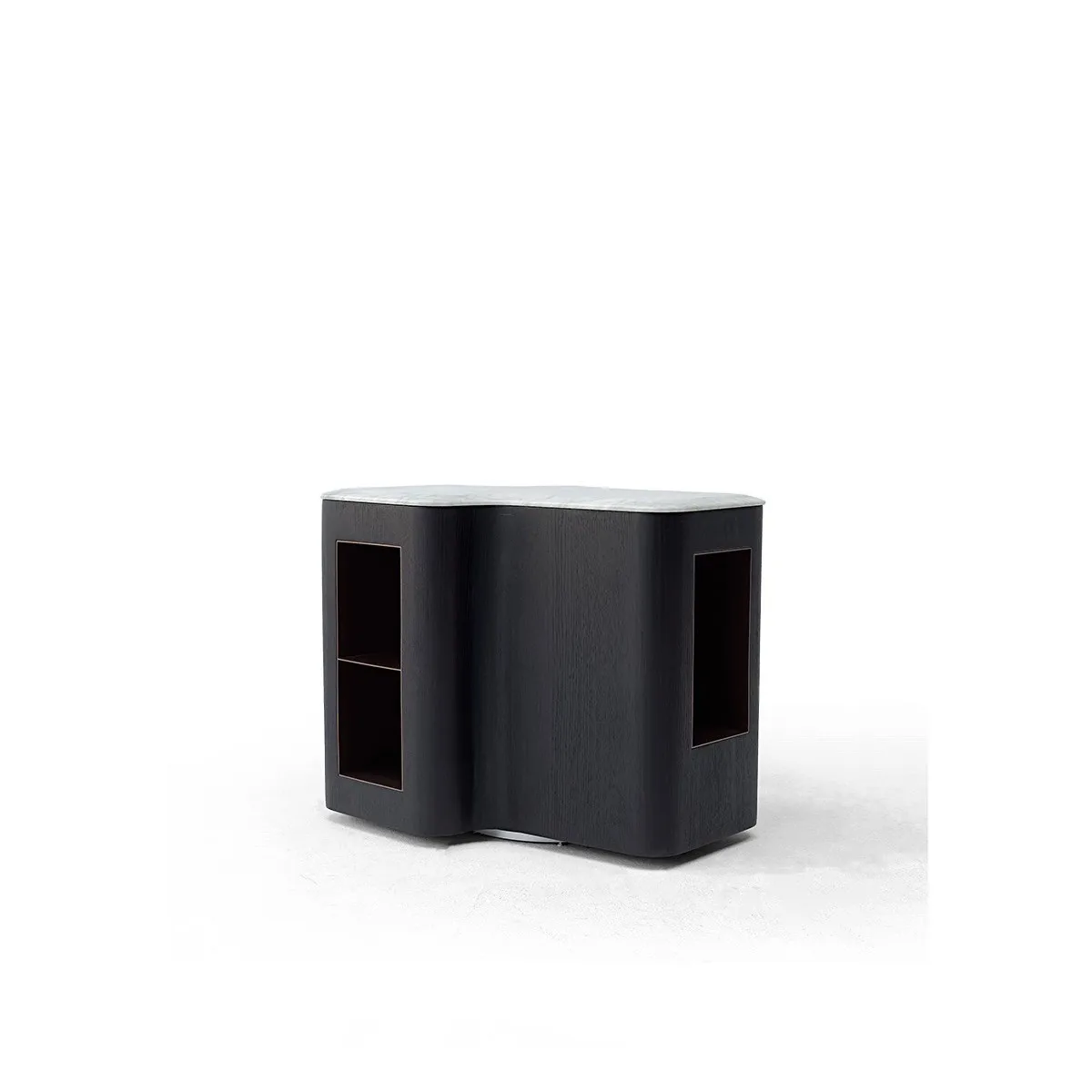 

Minimalist, marble, bedside table, high-end, light luxury, solid wood, bedroom cabinet, smoky color