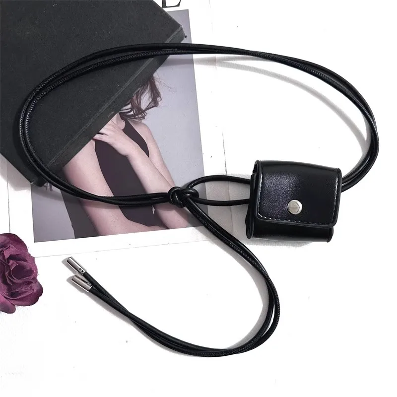المرأة موضة بولي Leather حقيبة جلدية مشد أنثى Cummerbund معطف حزام فستان Decration حزام ضيق J1338