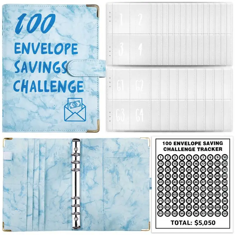 Imagem -02 - Envelopes de Dinheiro para Dinheiro Poupança Challenge Binder Budget Planner Book Poupança Challenges Book 050 100