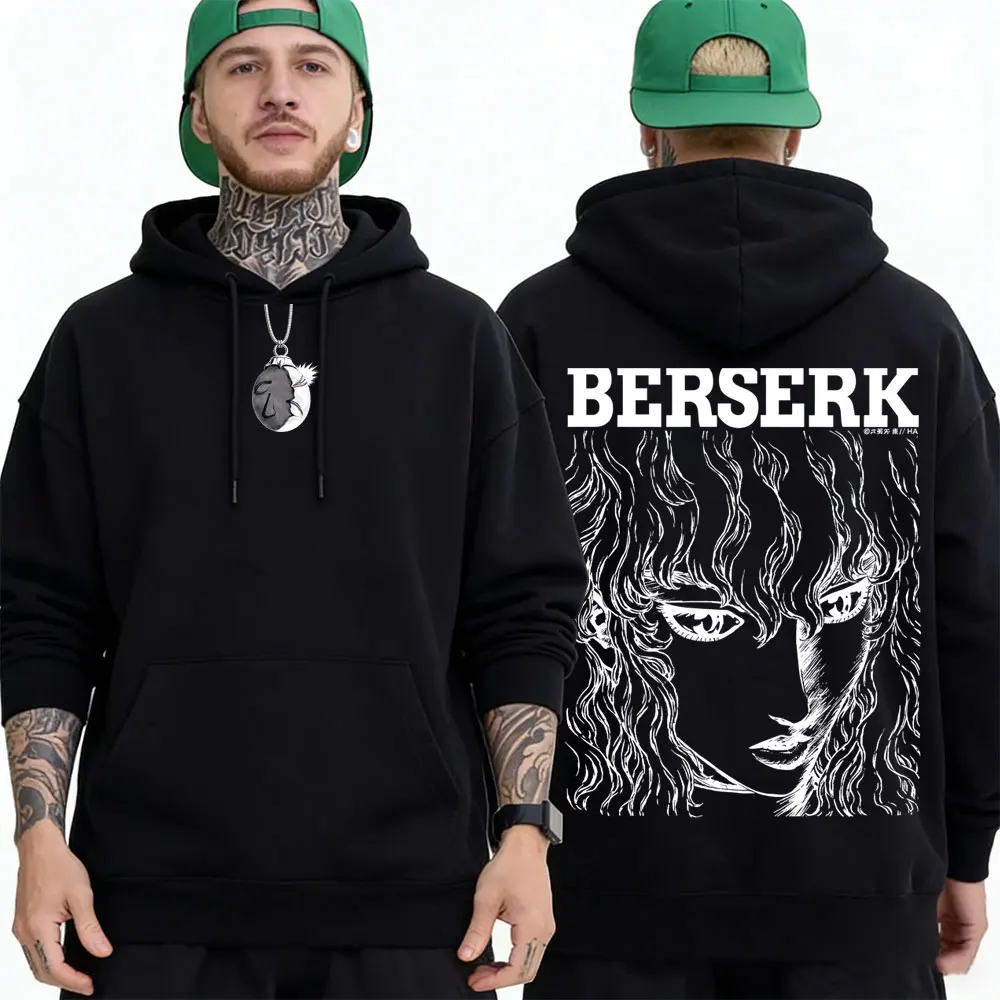 

Anime Berserk Griffith Hoodie Retro Manga Skull Knight Gatsu Zodd Guts Sweatshirt Men Fashion Oversized Pullover Cosplay Hoodies