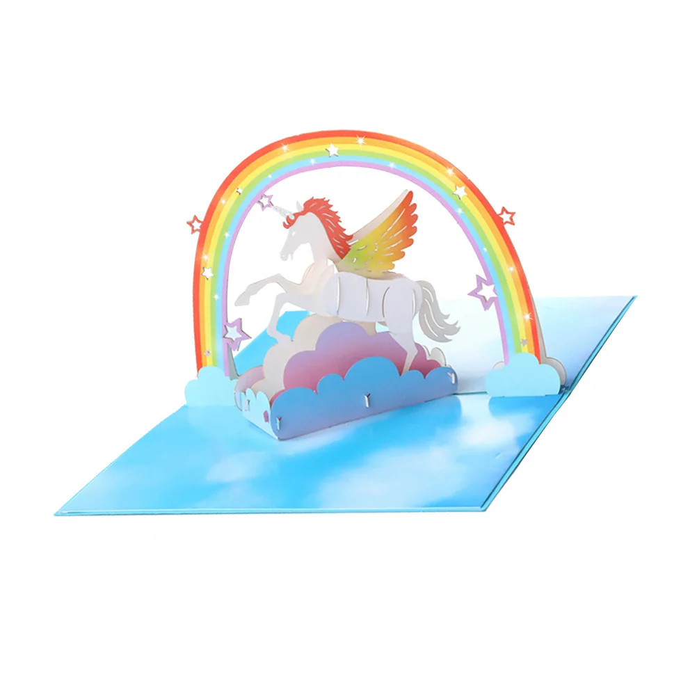 

Rainbow 3D Greeting Card Creative Gift for Friends Lovers Vivid Stereoscopic Blessing Card Vivid Blessing Cards