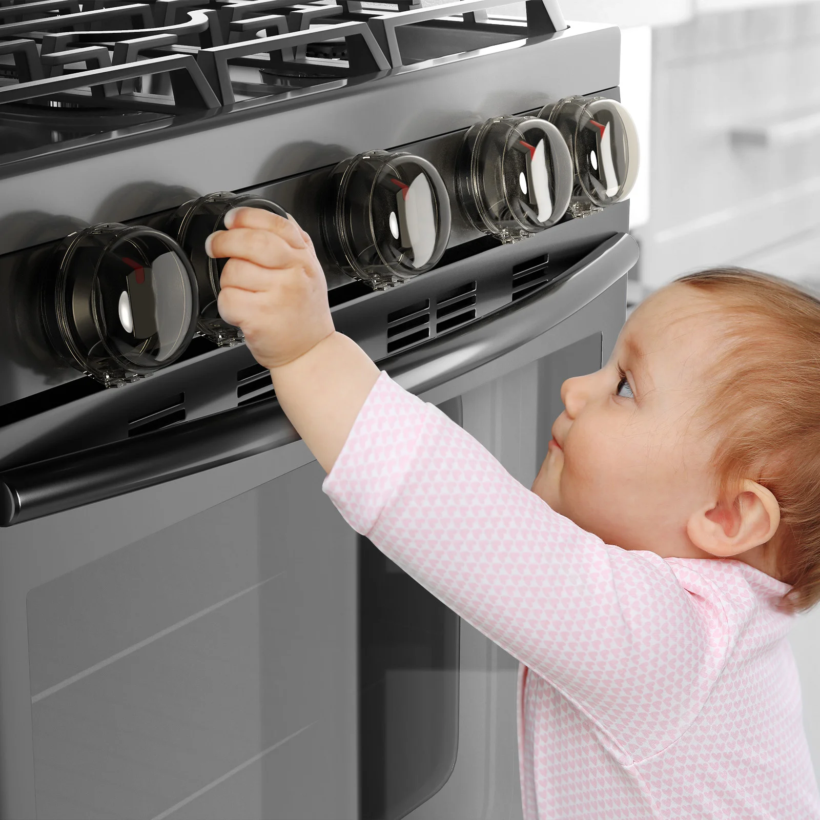 6 Pcs Switch Cover Oven Knob Kitchen Safety Guard Stove Covers Plastic Baby Proof Lock Gas Shield Protection Home Cookware The