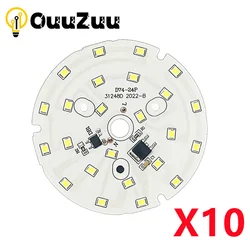 Chip LED para luz descendente, cuentas redondas de luz, 10 piezas, 3W, 5W, 7W, 9W, 12W, 15W, 18W, SMD 2835, CA 220V-240V