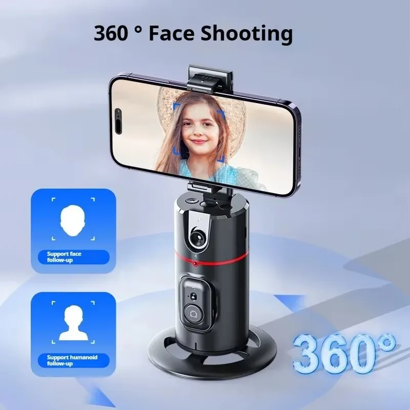 360° AI Tracking Phone Gimbal Stabilizer Face Recognition Anti-Shake for Live Streaming Vlogging Content Creators