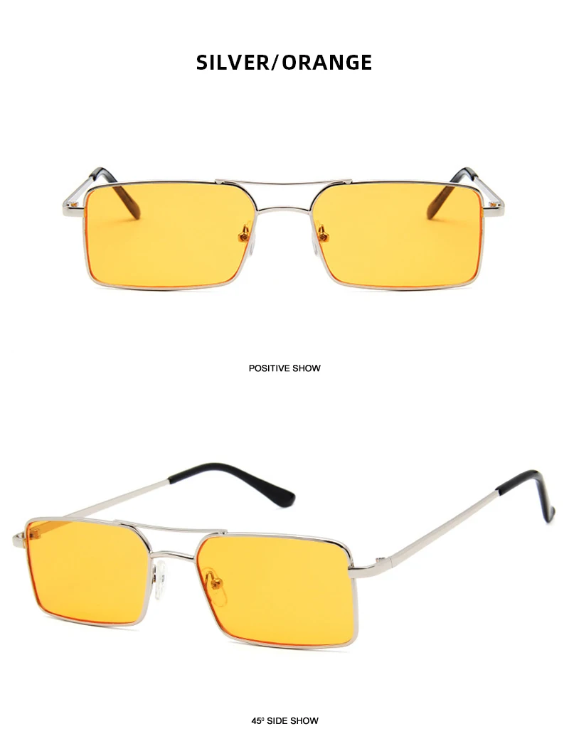 Vintage Rechteck Sonnenbrille Frauen Männer klassische kleine Metall Sonnenbrille weibliche Mode Sommer im Freien fahren Urlaub Schatten – Detail 7