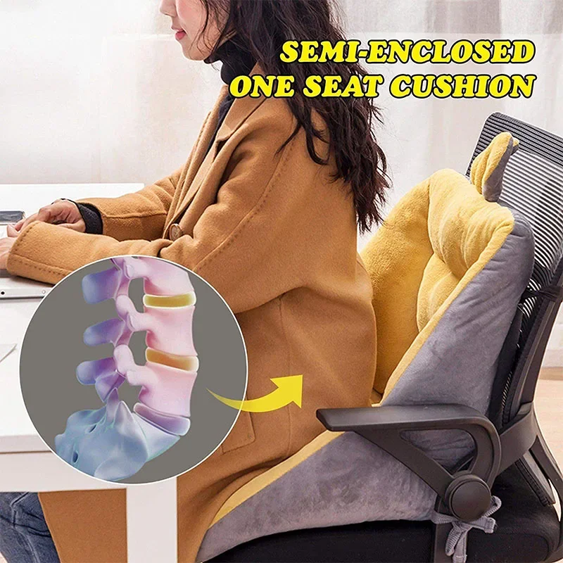 Comfort Semi-Enclosed One Seat Cushion for Office Chair Pain Relief Cushion Sciatica Bleacher Seats with Backs and Cushion