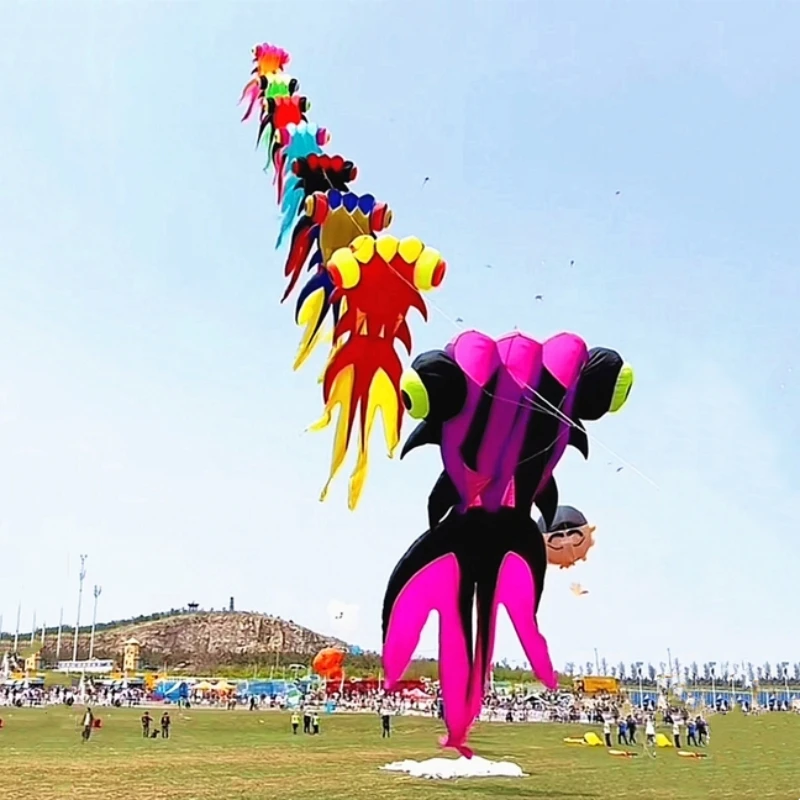 Peixe dourado kite tecido macio pipa para adultos pipas pingente de náilon pipa voando grande pipa inflável medusa pipa voando peixe koi