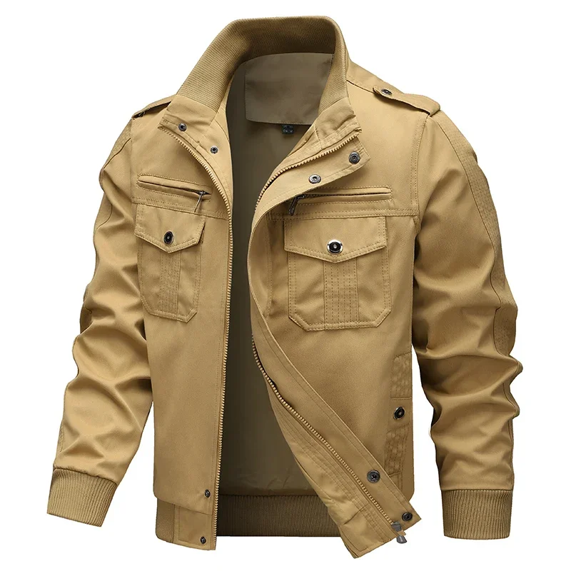 

Весенне-осенняя куртка, мужская рабочая одежда, ветровка, пальто-бомбер, мужские повседневные куртки в стиле милитари, куртка-карго, мужская одежда, новинка