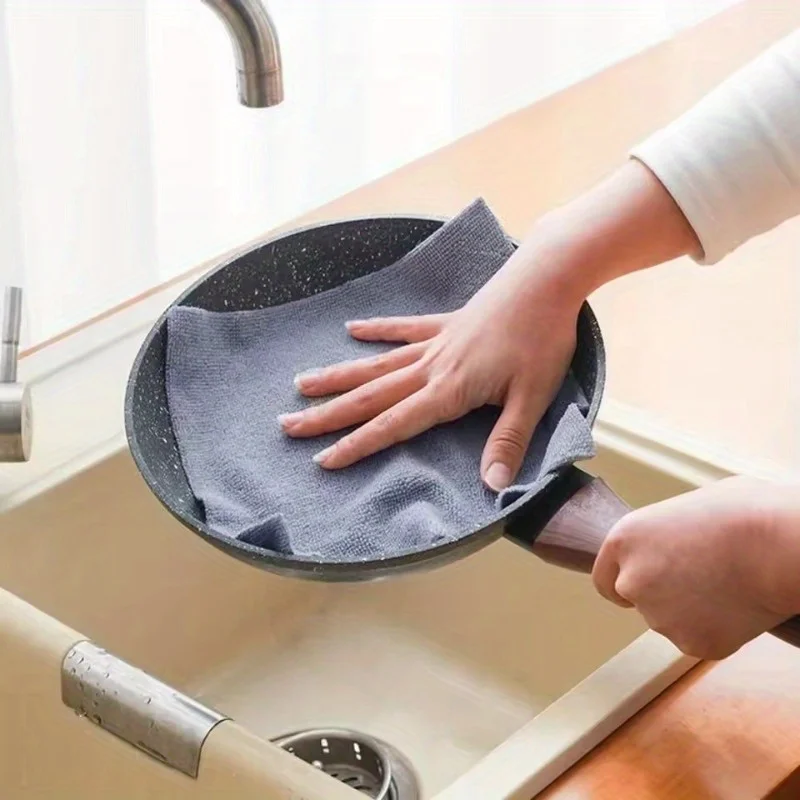 20 Sheets Roll Microfiber Dishcloth Multipurpose Double Sided Kitchen Cloth For Cookware Utensil Cleaning Household Accessory