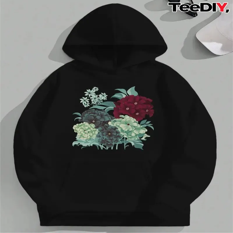 

Зимне-осенний свитшот больших размеров, женская одежда, женский оверсайз с цветами, яркий замысловатый цветочный узор, модный дышащий E