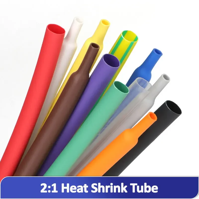10m 2:1 Shrinkage Ratio Heat Shrink Tube Diameter 0.6 0.8 1 1.5 2 2.5 3 4 5 6 mm Polyolefin Insulated Cable Sleeving 12 Colors