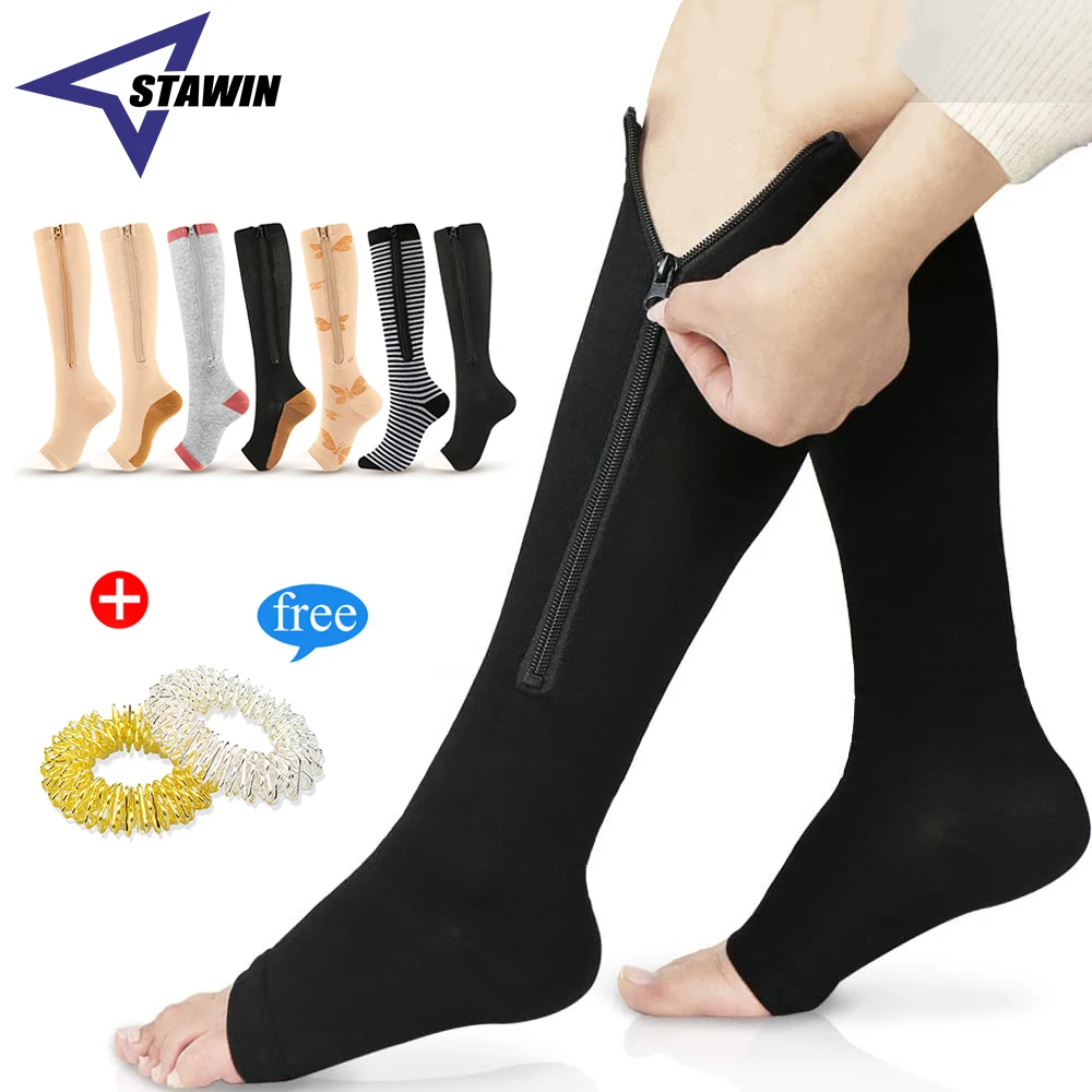 Copper Compression Sock Compression Stockings Zipper Compression Sock & Zip Chaussette De Compression Medias De Compresion Brace