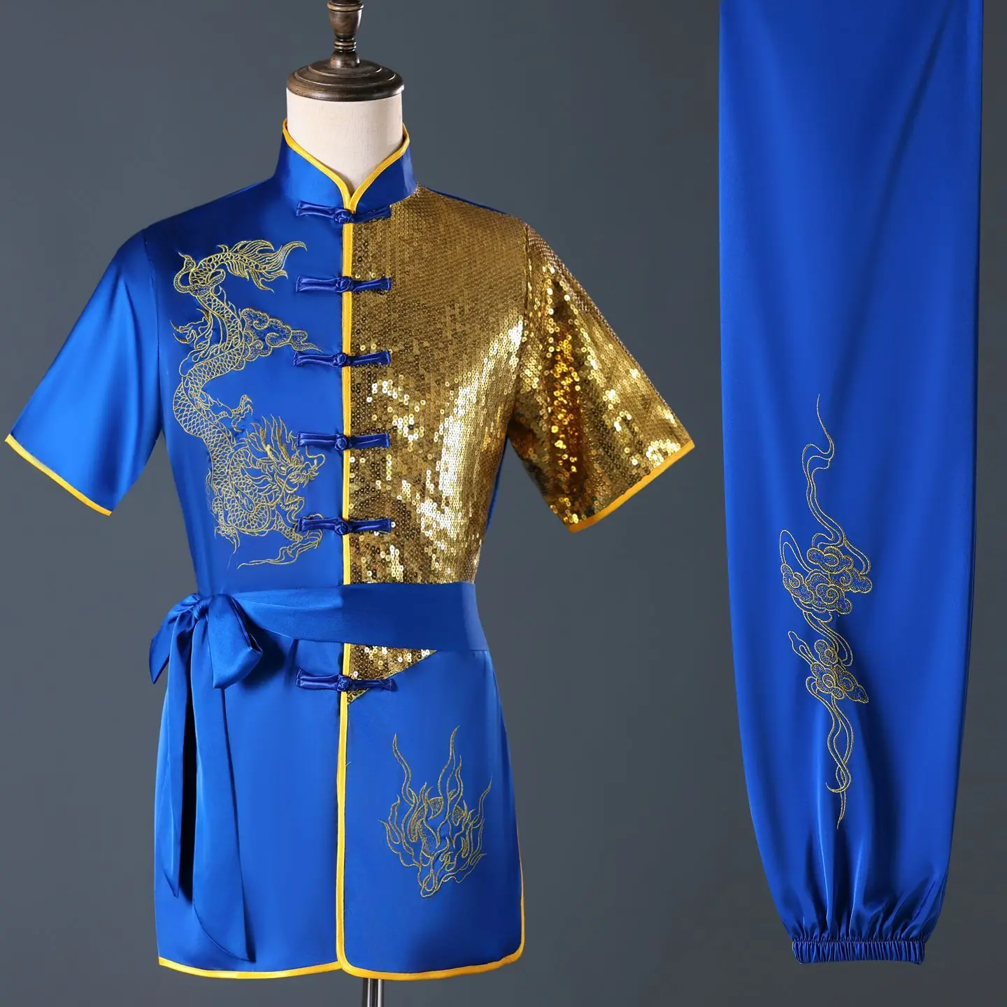 Children's Martial Arts Uniforms Student Athletic Performance Clothes Adult Martial Arts Show Suits Tai Chi Clothing for Men