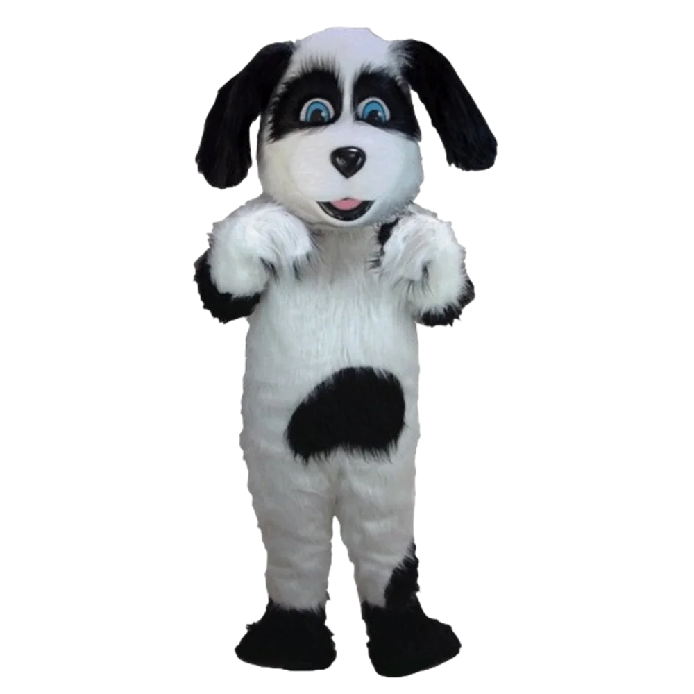 Branco e preto pastor mascote traje ovelha cão mascote roupa terno fantasia vestido carnaval festa cosply 740