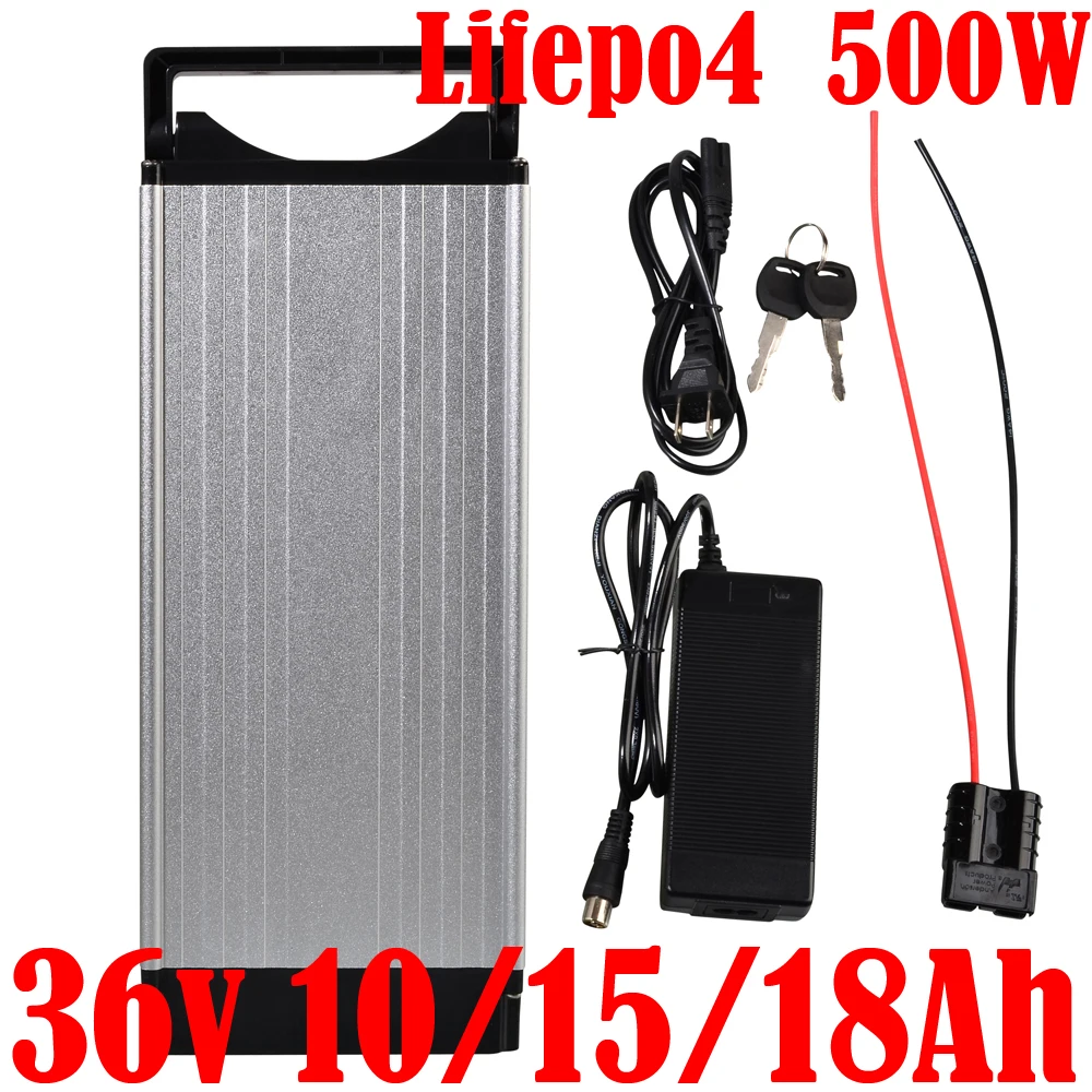 36V 15Ah Lifepo4 Battery 500W 36V 10Ah Li-ion Electric Bike Battery 36V 10Ah 15Ah 18Ah Lithium battery with 15A BMS+2A charger