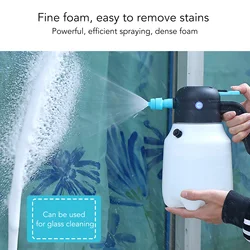 Car Wash Foam Sprayer Foam Sprayer 2000mAh 1.8L Cordless Pressurized PP Electric Foam Spray Bottle for Car Washing Garden