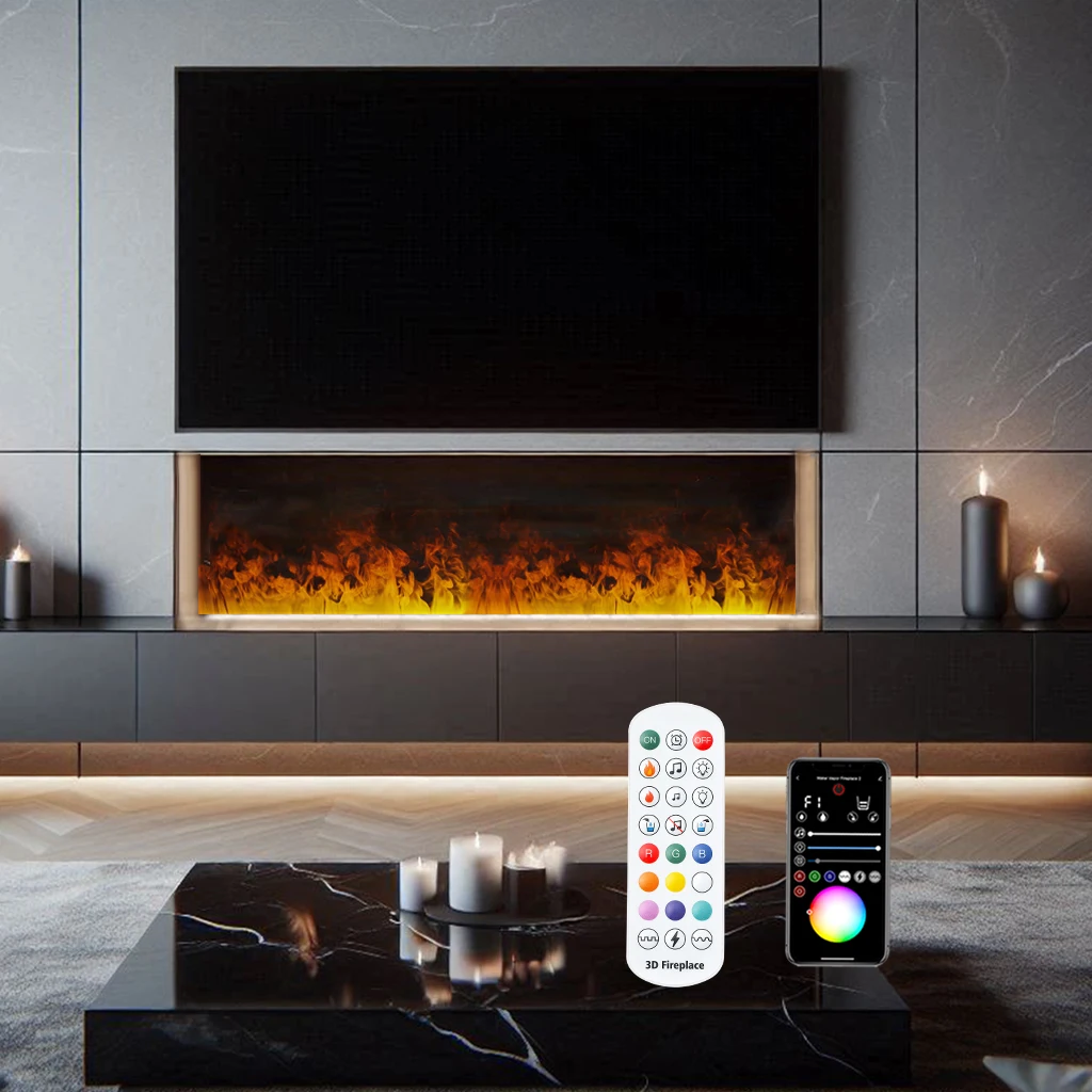 

Smart water mist fireplace simulates 3D flame home decoration living room TV cabinet embedded ECO electronic steam fireplace