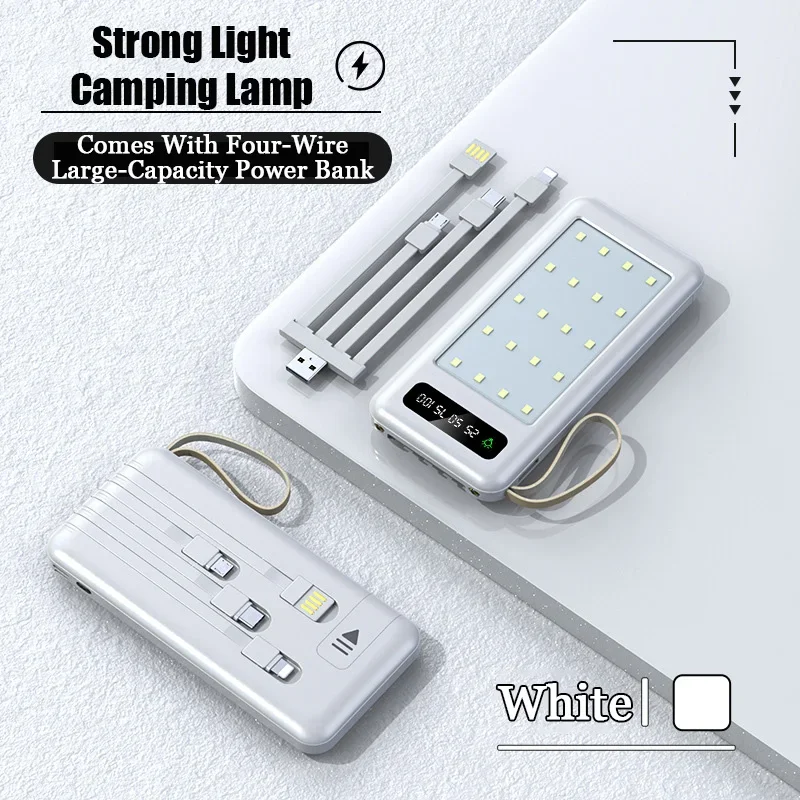 Power Bank Outdoor Camping Light 50000MAh Comes with Removable Fast Charging Mobile Phone Holder Portable External Battery Pack