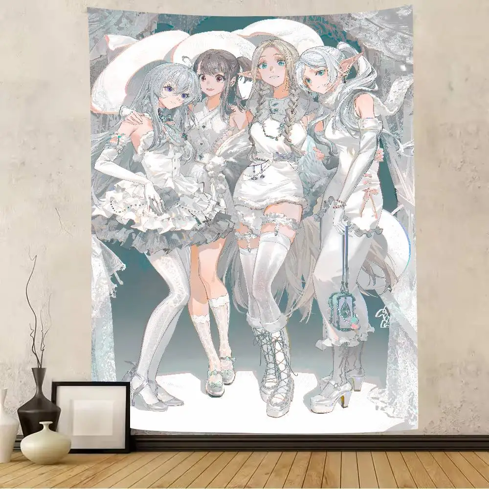 XXL Hot Sousou No Frieren Tapestry Decoration Bedroom Dormitory Background Cloth Holiday Home Party Living Room Club Tapestry