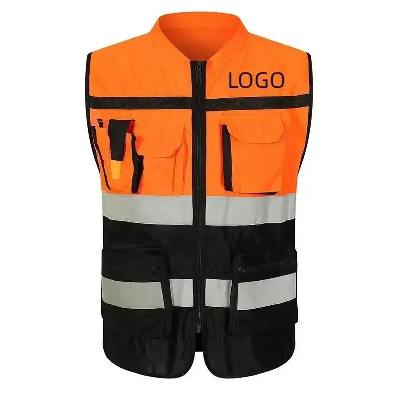 

Men's Outdoor Tactical Vest Color Matching Walkie-Talkie Multiple Pockets Multi-Function Jacket Print Logo