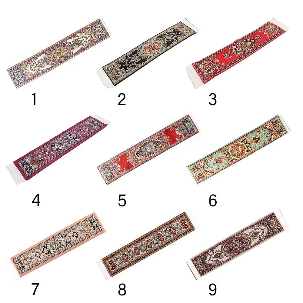 1:12 مقياس دمية السجاد متعدد الألوان النمط التركي مصغرة المنسوجة البساط لعبة الأثاث اللعب منزل بيت الدمية الجدول العلم