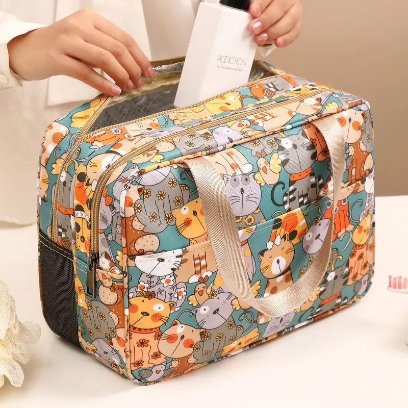 Summer Portable Makeup Bag Travel Large Capacity Double-layer Wet Dry Separation Toiletry Bag Waterproof Fitness Swimming Bag