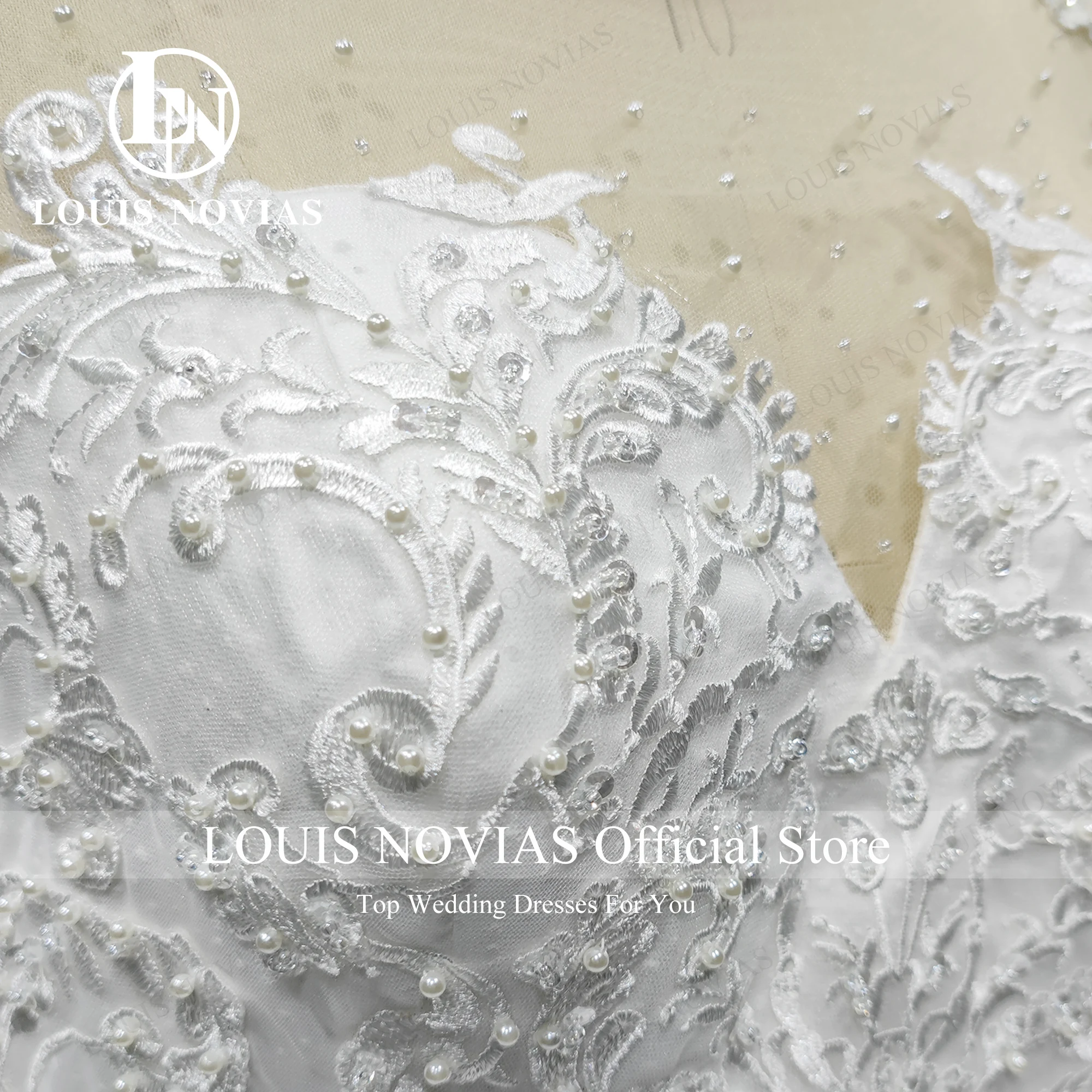 

LOUIS NOVIAS Свадебное платье трапециевидной формы, 100% настоящая фотография, милое свадебное платье принцессы с бисером и открытой спиной на шнуровке, Vestidos De Novia