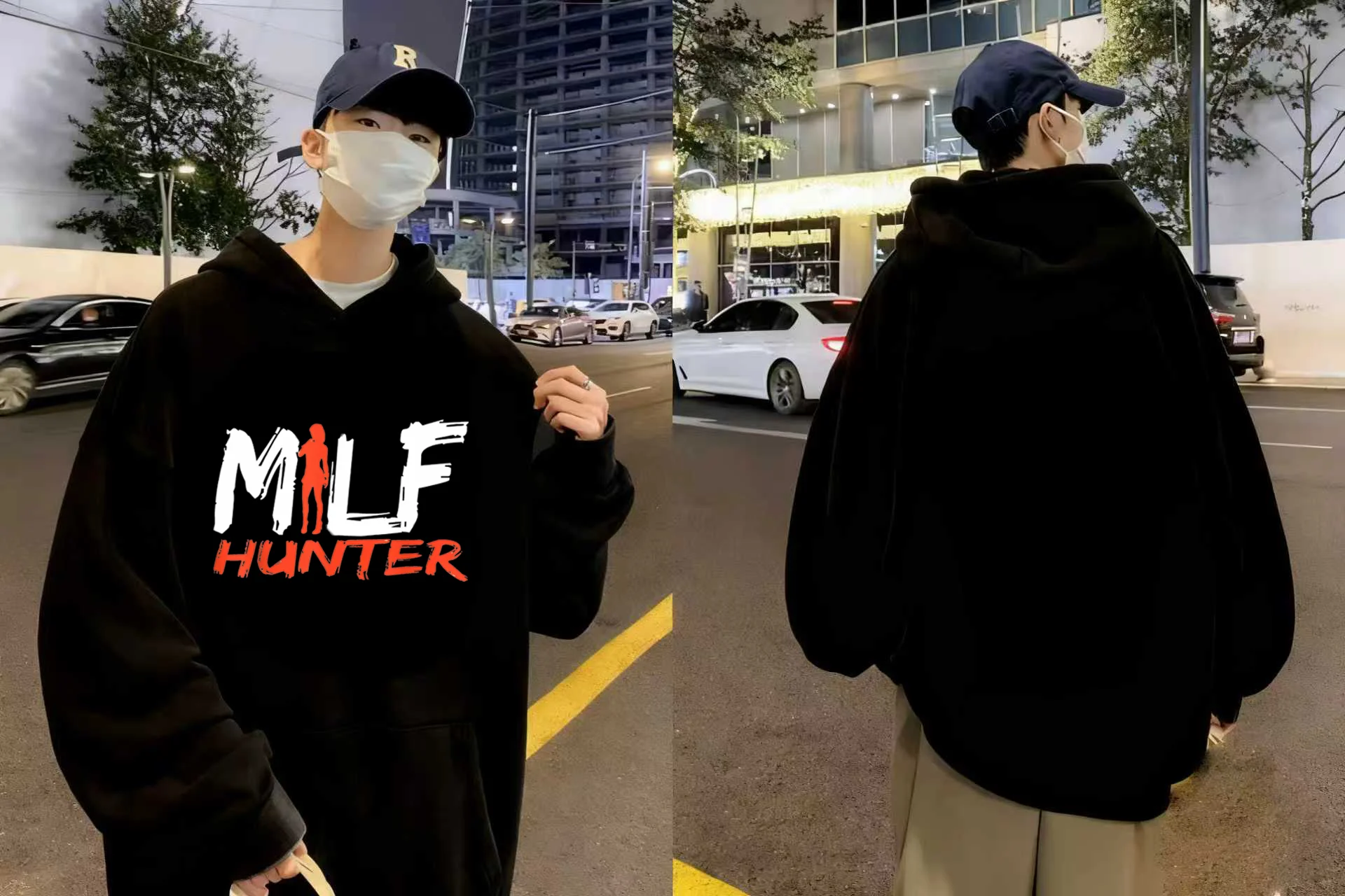 

MILF HUNTER Print Hoodie 2025 New Trendy Streetwear 330g Heavyweight Cotton Unisex Casual Pullover Comfort Fit Men Women Fashion