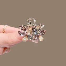 Exquisite Colorful Crystal Butterfly Small Hair Claw Forehead Bangs Hair Slide Mini Side Clip Women's Fashion Hair Accessories