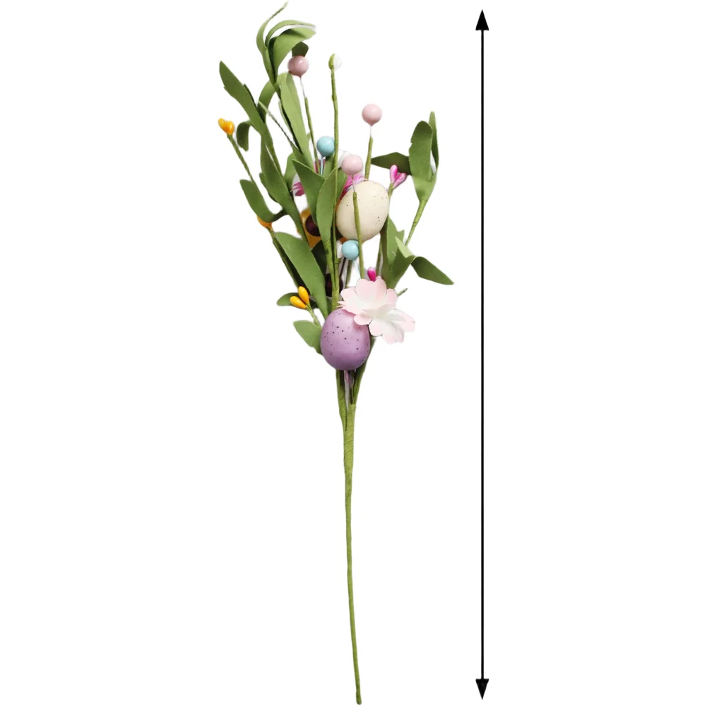 Spring Floral DIY Materials Pack with Pearlized Eggs and Plastic Berry Sprigs for Seasonal Table and Entryway Decor
