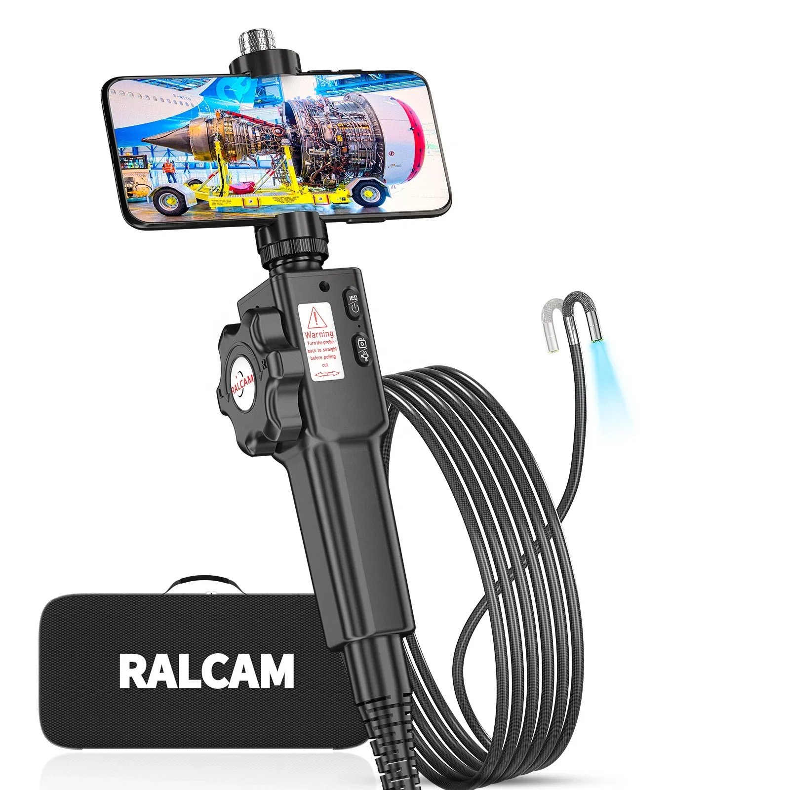 F408A 360 Degree Borescope Camera, Borescope Articulating  with Android and IOS Dual Systems,Car Borescope