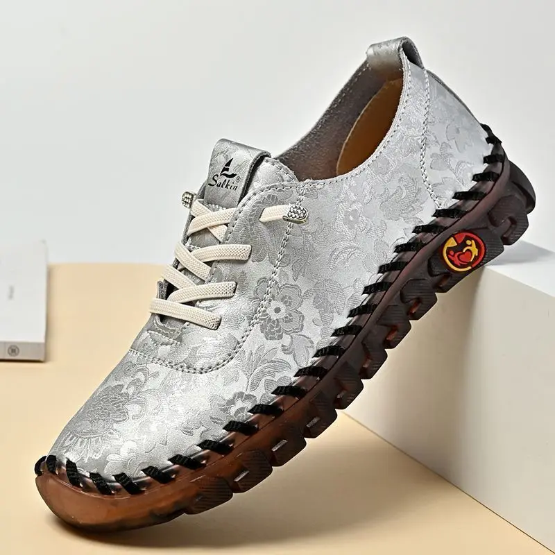 

New orthopedic flats women's slip on oxfords shoes soft walking loafers woman split leather oxfords shoes 43 44 female moccasins