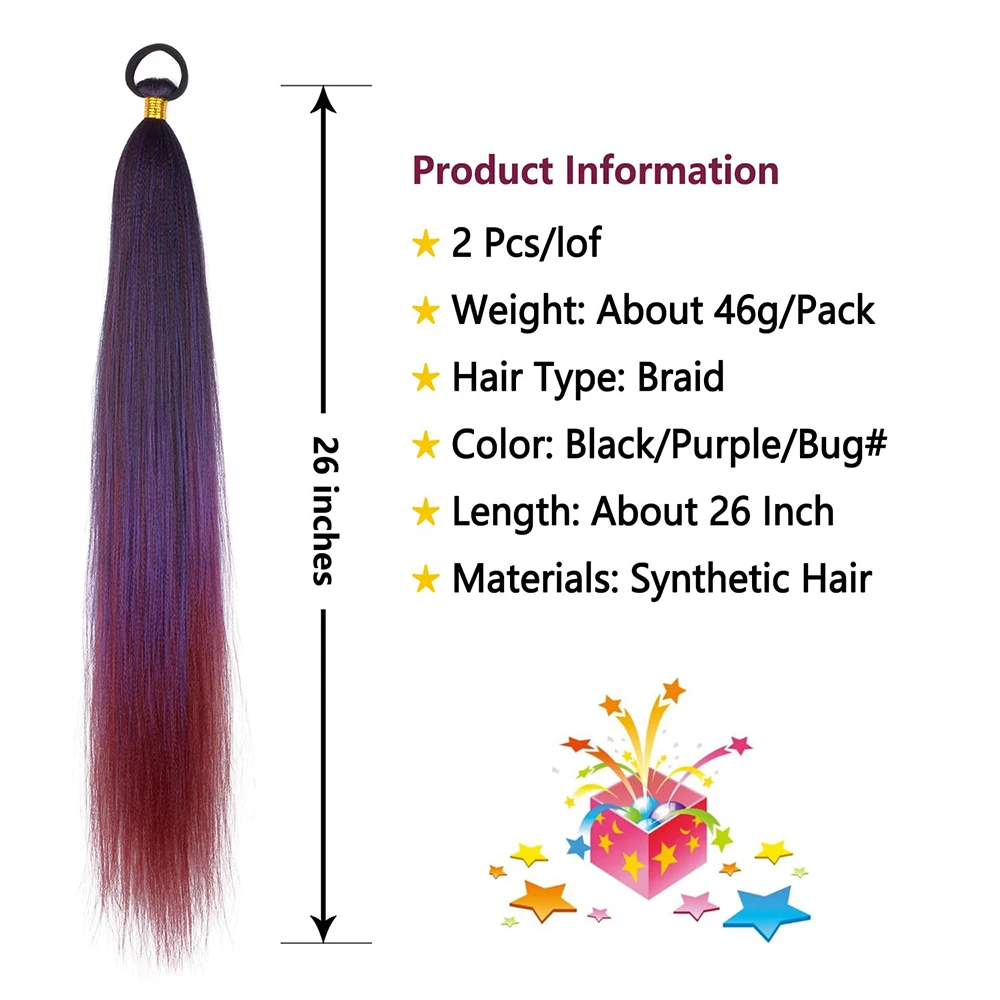 DIY Synthetic Ponytail Hair Extensions Natural Hair False Tail Long Straight False Horse Tails Fake Hairpiece