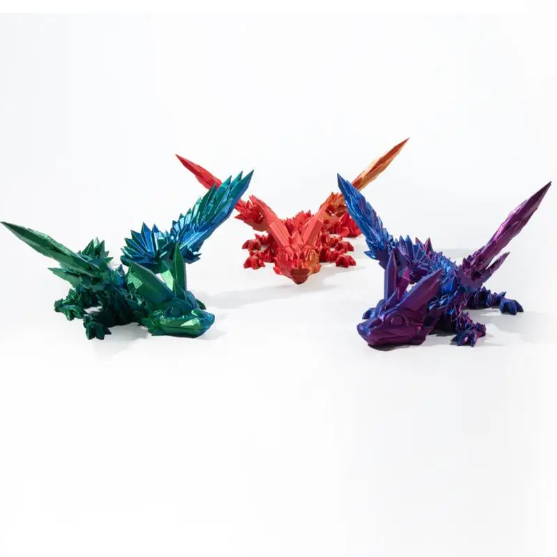 3D Printed Crystal Dragon Articulating Dragon Fidget Toy Surprise Flexible And Stress Relief Dragon Egg Surprise Inside