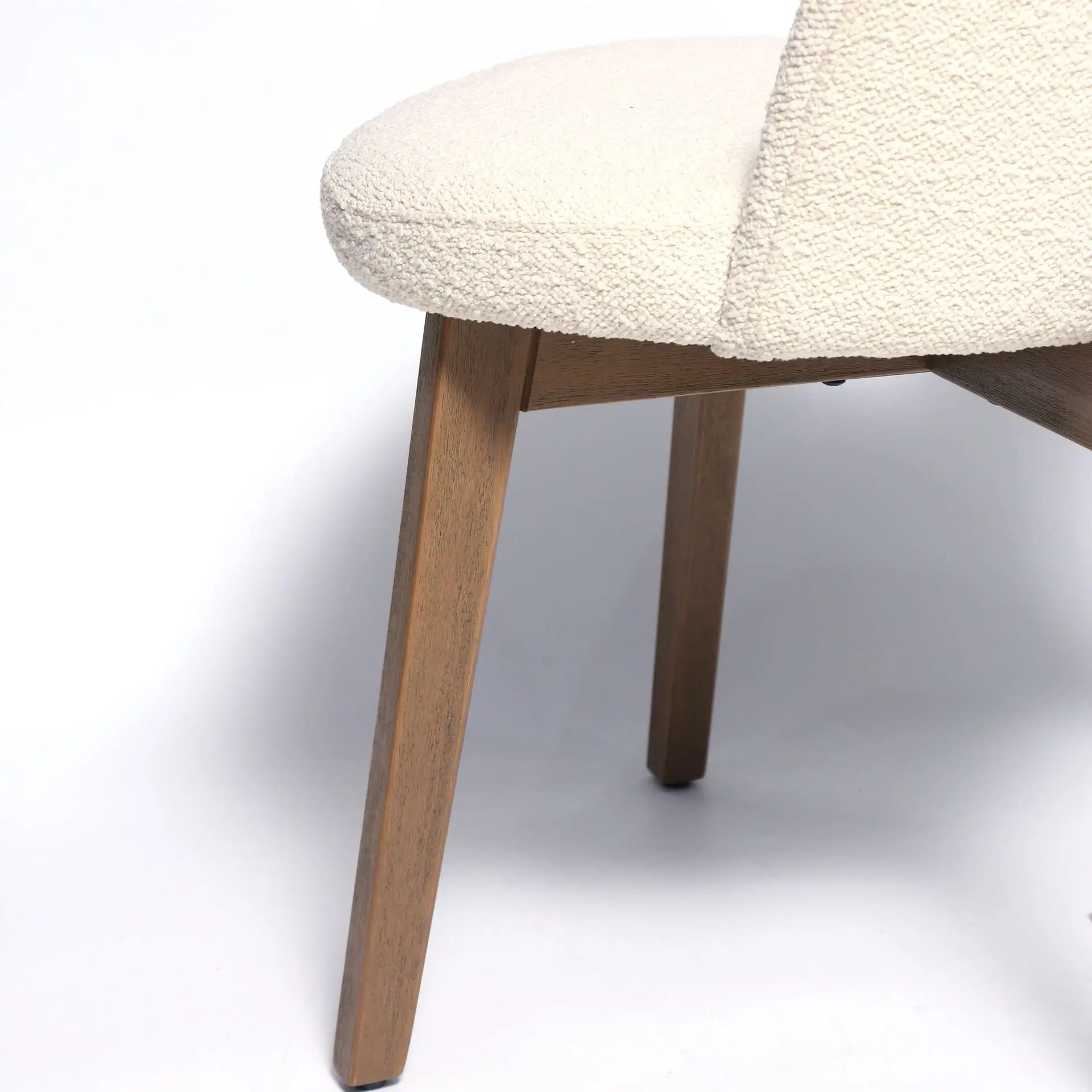 Simple style solid wood dining chair Cross-border light luxury hotel restaurant arc low back chair Home living room back chair