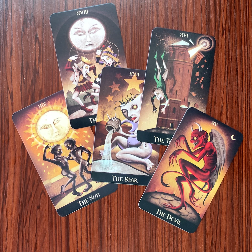 12X7CM Deviant Moon Divination Tarot Cards for Beginners .with Guidebook