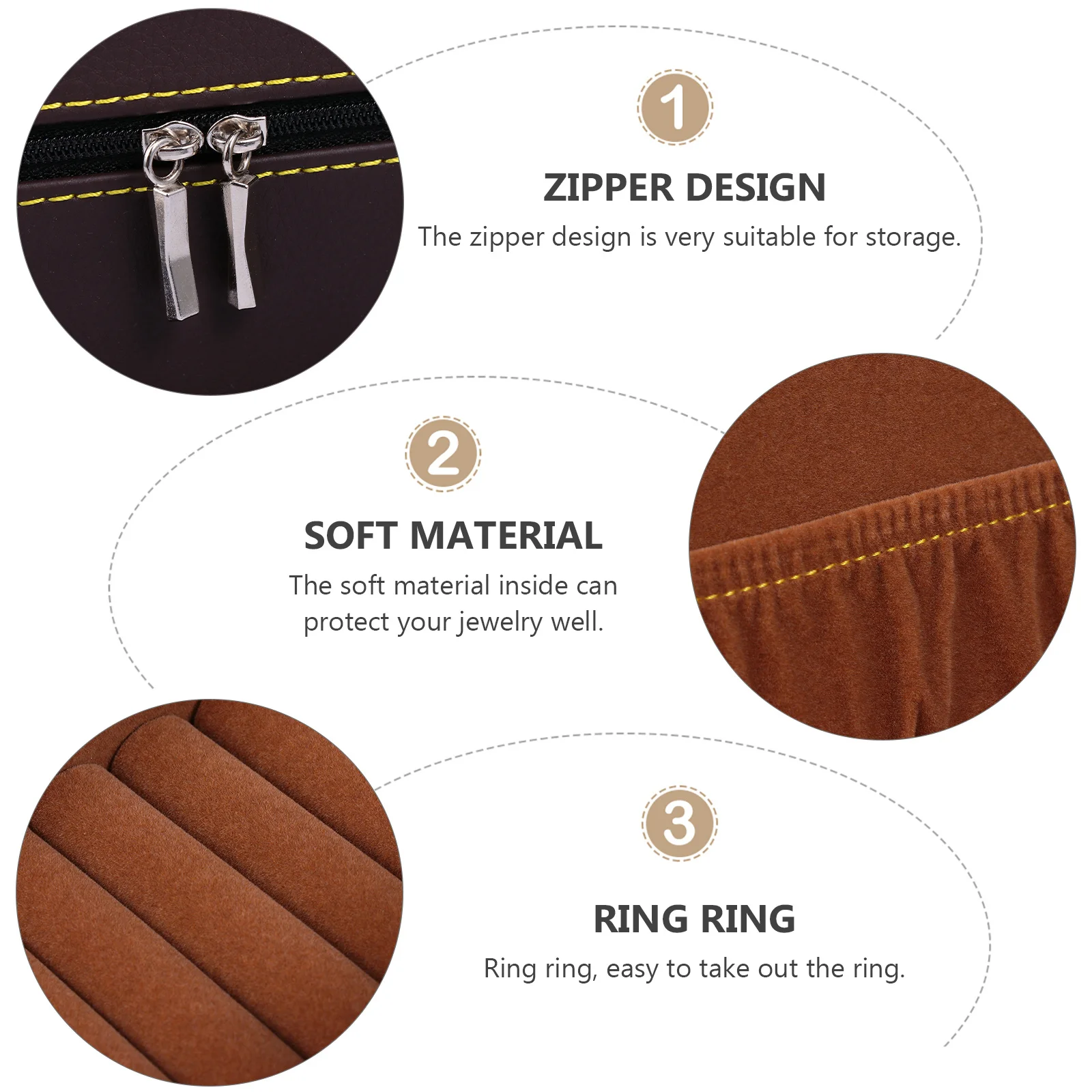 1Pcs PU Jewelry Box Portable Storage Case Handbag Soft Lining Organizer for Rings Bracelets Anklets Home Travel