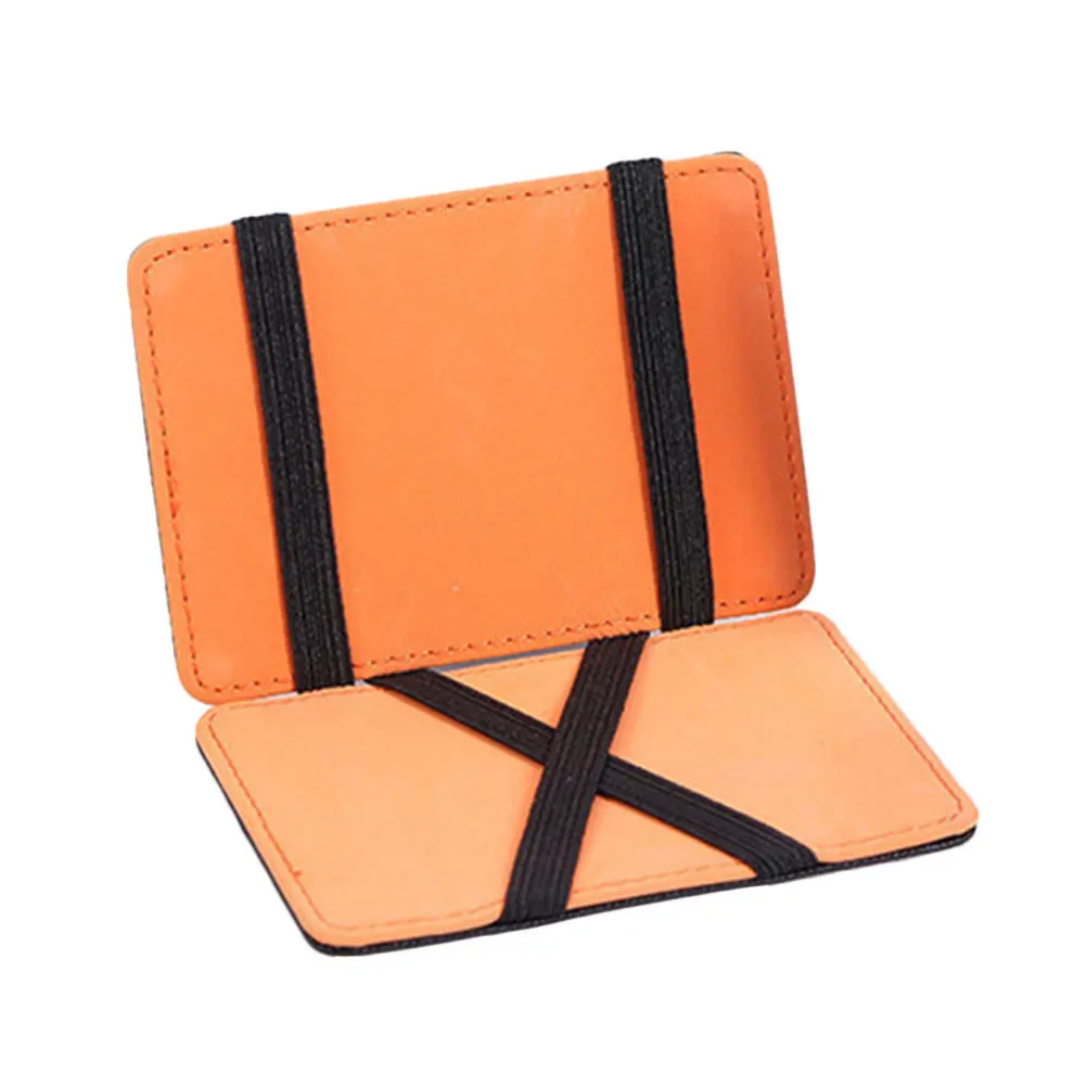 محفظة ثنائية الطي من البولي يوريثان للرجال، متعددة البطاقات للاستخدام اليومي، تصميم برتقالي السطوع، هدية حامل الائتمان #1