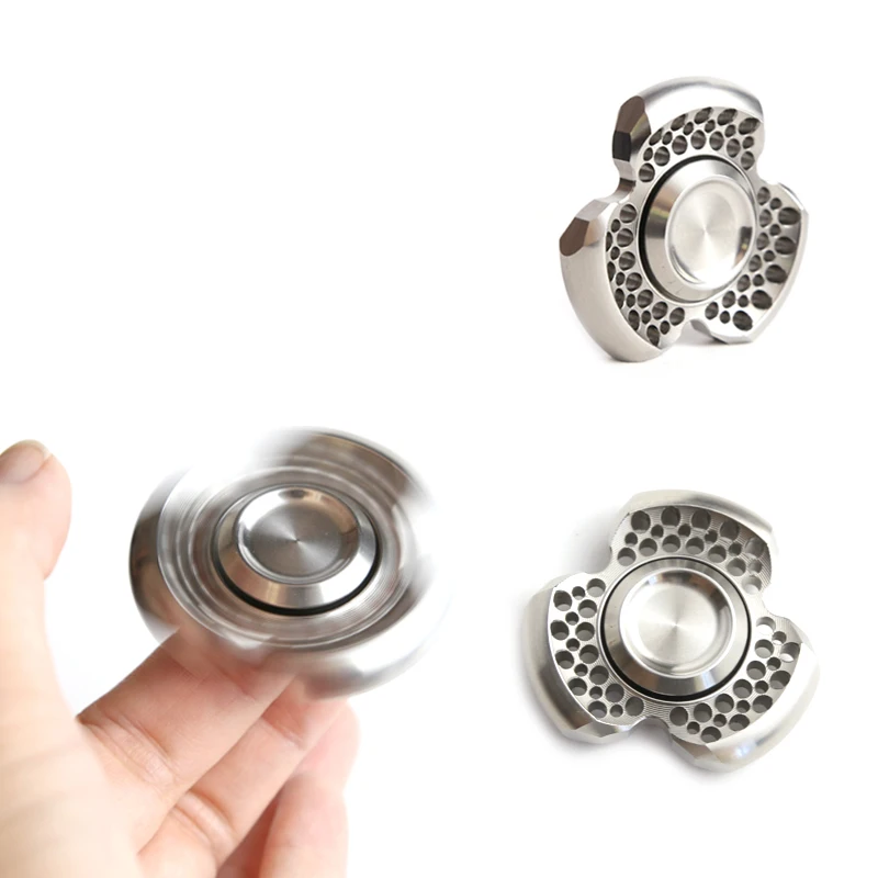 Fidget Spinner pour adultes – Four à buzz en acier inoxydable, jouet EDC, gadget de bureau pour soulager l'anxiété et soulager le stress, Spinner à doigt de mise au point au bureau