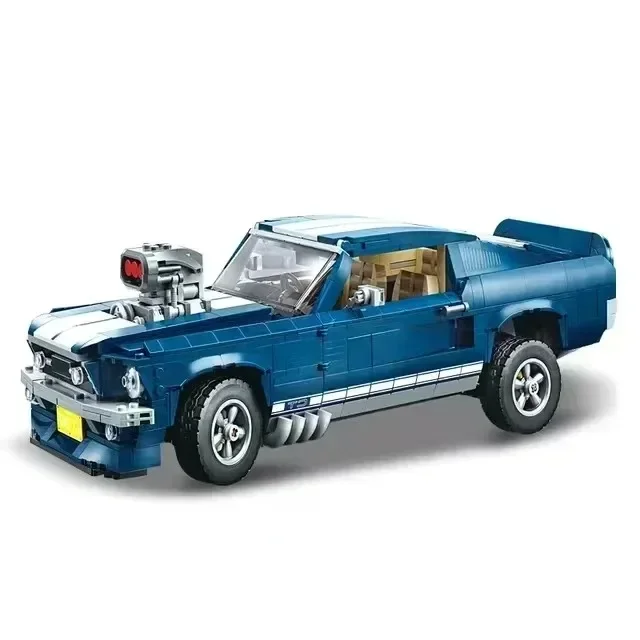 2024 New 1471Pcs Sports Racing Car Ford Mustang Model Building Blocks Compatible 10265 Toys For Boys Birthday Gifts