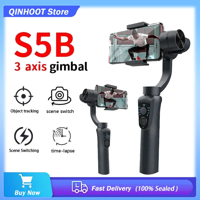 

S5B 3 Axis Handheld gimbal stabilizer Electric Taking Photo Video Phone Stabilizer Anti-shake cellphone Video Record Sma