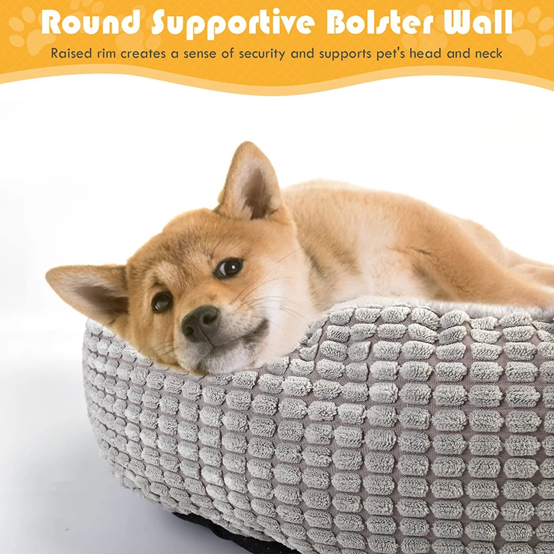 Imagem -02 - Benepaw-cozy Dog Bed Encapuzado Fofo Ortopédico Rodada Donut Cuddler Pet Ansiedade Calmante Lavável Macio Antiderrapante Cachorro Cat Cave