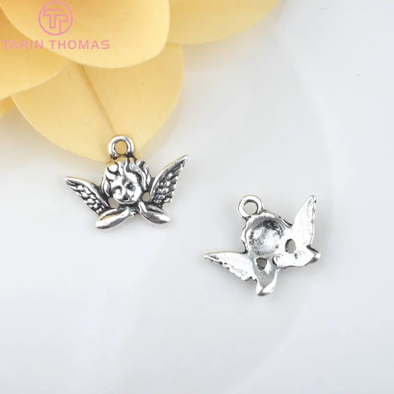 (3901)10PCS 20x11MM Antique Gold Color Plated Zinc Alloy Necklaces Pendants Angel Charms Diy Handmade Jewelry Findings Wholesale